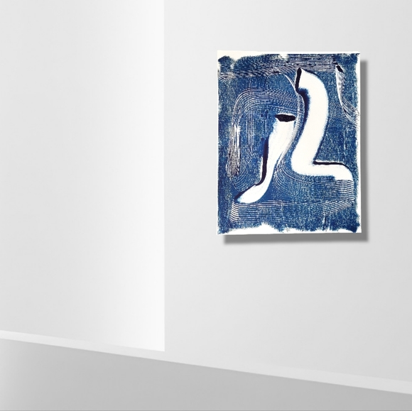 Original Monotype Oil Print "Motherwell" on 11x14 Fine Art Paper - Picture 3 of 4